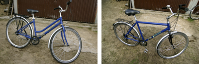 ein 21-Gang-Damen-Trekkingbike und ein 21-Gang-Herren-Trekkingbike